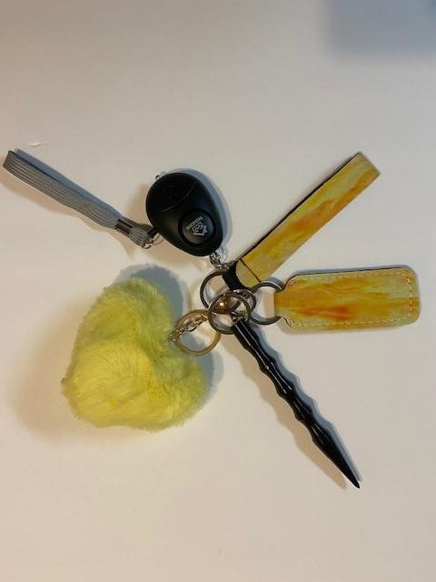 5 Piece Minimalist Self Defense Safety Keychain Set - Lemony Yellow