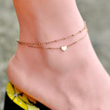 Double Gold Tone Heart Anklet - 210 Kreations
 - 1