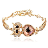 Owl Gold Toned Gold Bracelet - Assorted Charm Colors - 210 Kreations
 - 6
