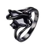 Crossed Marquise Black Ring - 210 Kreations
 - 2