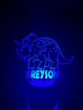 Triceratops Dinosaur Night Light, Cool Personalized Night Light, Kids Bedroom Decor, Children's Lights, Nursery Night Light, Kids Bedrooms