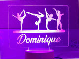 Gymnastics Night Light, Personalized Night Light, Kids Bedroom Decor, Children's Lights, Girls Night Light, Kids Bedrooms, Sports Decor