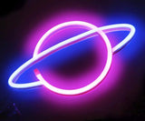 Pink/Blue Planet Neon Sign Planet Neon Led Sign, Planet Neon Light, Kids Bedroom Decor, Children's Lights, Nursery Night Light, Kids Bedrooms