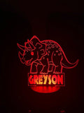Triceratops Dinosaur Night Light, Cool Personalized Night Light, Kids Bedroom Decor, Children's Lights, Nursery Night Light, Kids Bedrooms