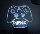 Personalized Night Light, Game Controller Night Light, LED Night Lamp, Remote Control, Engraved Gift, Kids Bedrooms, Man Cave, Gamer Light