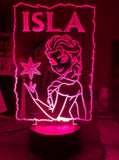 Kids Frozen Night Light, Personalized Night Light, Kids Bedroom Decor, Children's Lights, Nursery Night Light, Kids Bedrooms, Elsa Light