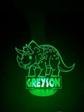 Triceratops Dinosaur Night Light, Cool Personalized Night Light, Kids Bedroom Decor, Children's Lights, Nursery Night Light, Kids Bedrooms