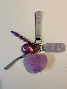 5 Piece Minimalist Self Defense Safety Keychain Set - Purple Rain