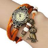 Retro Leather Bracelet Owl Quartz Wrist Watch -- Assorted Colors - 210 Kreations
 - 3