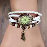 Retro Leather Bracelet Owl Quartz Wrist Watch -- Assorted Colors - 210 Kreations
 - 4