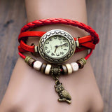 Retro Leather Bracelet Owl Quartz Wrist Watch -- Assorted Colors - 210 Kreations
 - 5
