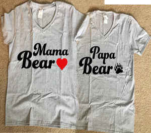 Mama Bear and PaPa Bear Cute Matching Couple Shirts