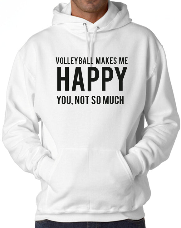 Volleyball Makes Me Happy Hooded Sweatshirt - 210 Kreations
 - 1