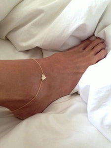 Gold Tone Heart Anklet - 210 Kreations
