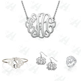 Silver Monogram Jewelry 4 Piece Set - 210 Kreations
 - 1