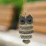 Vintage Bronze or Silver Owl Pendant and Necklace