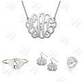 Silver Monogram Jewelry 4 Piece Set - 210 Kreations
 - 2