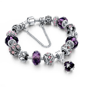 Charm Bracelet  w/Beads and Crystal - 210 Kreations
 - 1