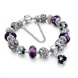 Charm Bracelet  w/Beads and Crystal - 210 Kreations
 - 18