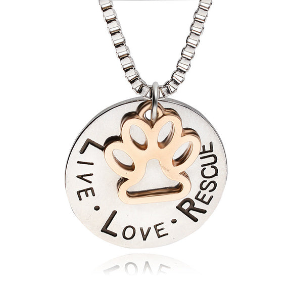 Live Love Rescue DOG Pendant Necklace - 210 Kreations
 - 1