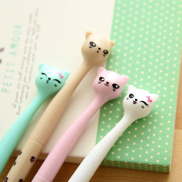 4 Pcs / Pack 0.5mm Cute Candy Color Cat Gel Ink Pens - 210 Kreations
 - 1