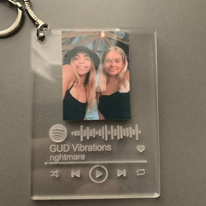Spotify Music - Engraved Custom Acrylic, Song Keychain, link QR code with photo, Album Poster, Custom Acrylic Song Plaque, Glass Song Sign, Music Keychain