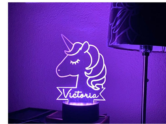 Personalized Unicorn Multi Color LED Lamp Night Light